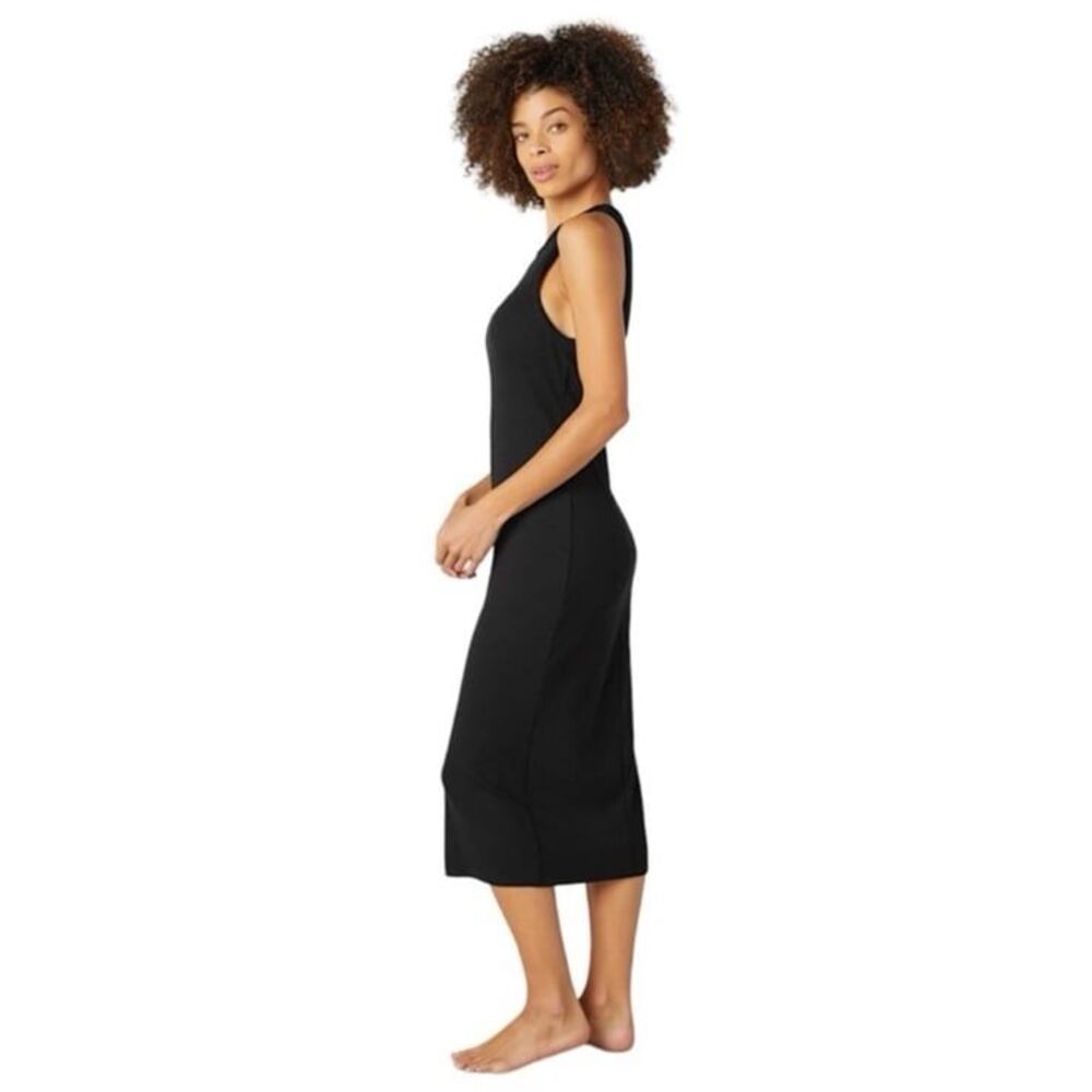 Beyond Yoga Ease Into It Midi Ribbed Tank Dress Black XS - Picture 3 of 9